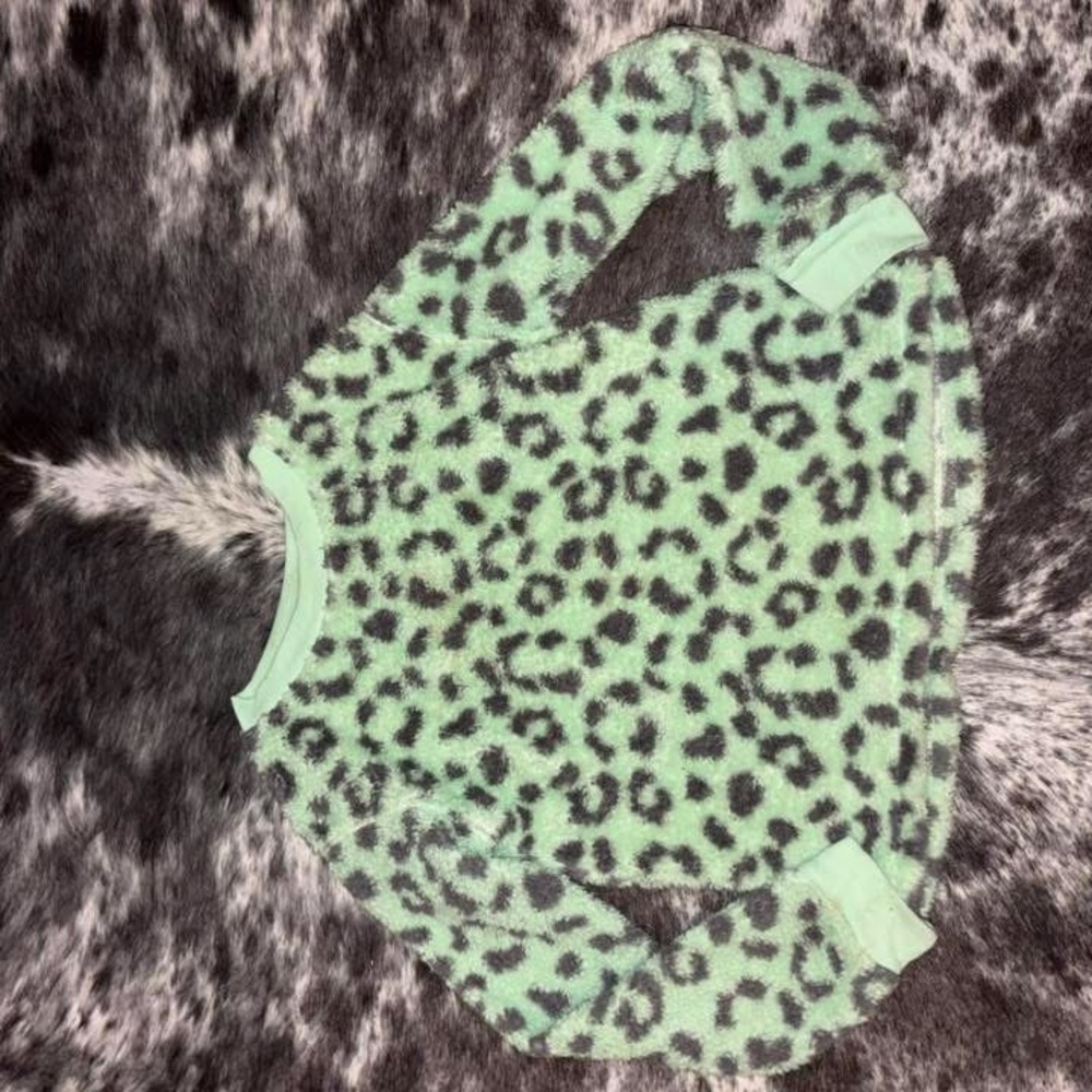 Mint Green Leopard Print Sweater